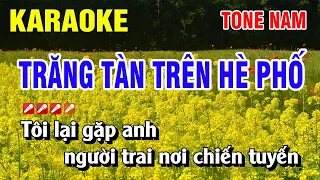 Karaoke Trăng Tàn Trên Hè Phố Tone Nam Nhạc Sống Phối Mới | Nguyễn Linh