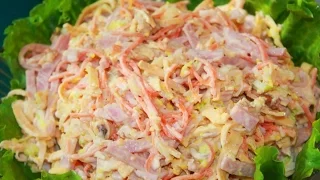 Салат с копченой курицей и корейской морковью. И ничего не нужно варить! Салат на Новый год!