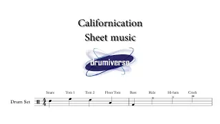 Californication by The Red Hot Chili Peppers - Drum Score (Request #86)