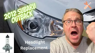 HOW TO: 2010 through 2014 (Gen4) Subaru Outback Low Beam Headlight Bulb Replacement - DIY (4K)