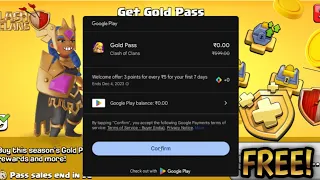 I got free gold pass & you can too till dec 2 #coc #th16 #freegoldpass