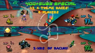 Mario Kart Wii CustomTracks (4 Players)/400+ Subs Special!/ 2hrs+ of Racing Vol. 2