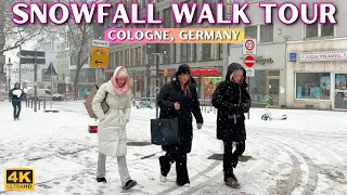 [-3ºC] Heavy Snow Walking Tour Cologne Germany 🇩🇪 Snowfall Walk 4k [With Captions]