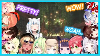 Hololive Reacts To Gura's Secret Garden Compilation【Hololive Minecraft EN Server】