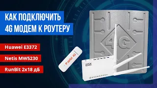 Сборка комплекта модем Huawei E3372, роутер Netis mw5230 и антенны Runbit