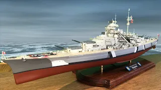 Battleship Bismarck and 1:350 Scale Model