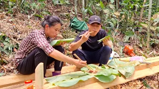 With her boyfriend sawing wood and rebuilding a new house | Dang Thi Mui