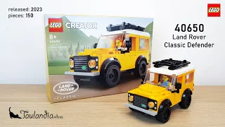 LEGO Creator 40650: Land Rover Classic Defender (2023) - Unboxing and speed building