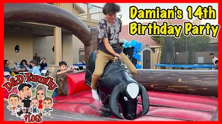 DAMIAN'S 14TH BIRTHDAY PARTY | BULL RIDING | D&D FAMILY VLOGS