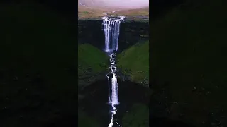 Double waterfall in the Faroe Islands!