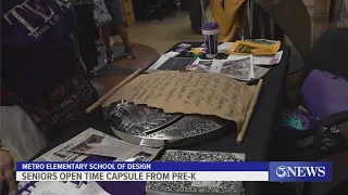 Seniors open time capsule they made in pre-K