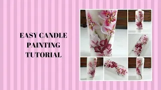 EASY CANDLE PAINTING TUTORIAL | How to Paint | Step by Step | Aressa1 | 2019