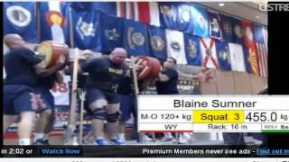 IPF Squat 455 kg ( @158 kg) Blaine Sumner. USA Nationals 2012