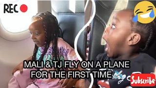 MALI & TJ FLY ON A PLANE FOR THE FIRST TIME ( HILARIOUS REACTION)