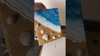 How to paint a beach!🎨 #easypainting #acrylicpainting #paintingtutorial #beach #art #beginner #easy