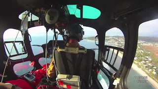 French Air Force AS 555 Fennec mountain rescue training in the island of Réunion