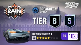 Rain Check (UGR) Tier B to S with 5⭐ Koenigsegg CC850 (2023) | Need For Speed: No Limits