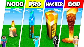 Minecraft Battle: NOOB vs PRO vs HACKER vs GOD: TORCH HOUSE BUILD CHALLENGE / Animation