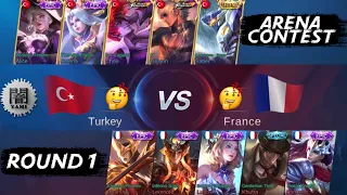 France VS Turkey - Round (1) - National Arena Contest - GamePlay - Mobile legends.