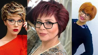 Самые модные короткие стрижки для женщин в очках 2022/short haircuts for women with glasses.