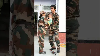 Indian Army 🇮🇳 Wife and Husband Family Life #shorts #army #family #wife #husband #viral