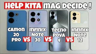 Infinix Note 30 VS Tecno Camon 20 Pro VS Note 12 and Pova 4 - Sino ang PIPILIIN MO ?