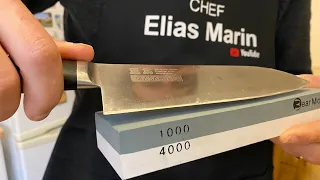 🔪 COMO AFILAR UN CUCHILLO con piedras de agua. Trucos de cocina - Chef Elias Marin