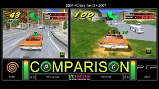 Crazy Taxi 2 (Dreamcast vs PSP) Side by Side Comparison