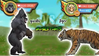 WildCraft: Animals fights #6 🦍 gorilla vs tiger 🐅