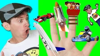 Finger Family Song - Fast Vehicles Rocket, Race Car | Action Song for Children | Learn English Kids