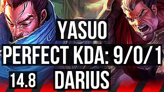 YASUO vs DARIUS (TOP) | 9/0/1, Legendary | NA Diamond | 14.8