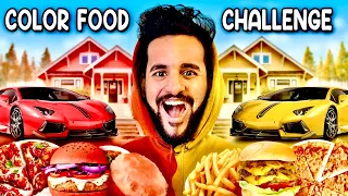 RED vs YELLOW Colour FOOD Eating challenge 😱
