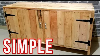 How to make a vintage/classic cabinet from reclaimed pallet wood. I don't use table saw.