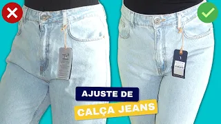 Como Ajustar/Apertar Calça Jeans Pela Lateral e Pelo Fundo, Passo a Passo - Conserto de Roupas