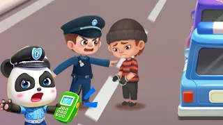 Brave Policeman Patrols the Street ||Baby Panda Police Office || BabyBus  || Kids Video
