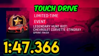 Asphalt 9 | TouchDrive | Chevrolet Corvette Stingray Car Hunt Riot | 1:47.366 | Sprint Finish