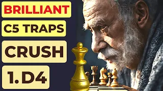Brilliant c5 Traps to Beat Every d4 Player 😮😯👁️