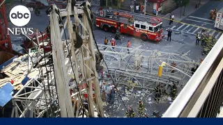 Manhattan crane partially collapses