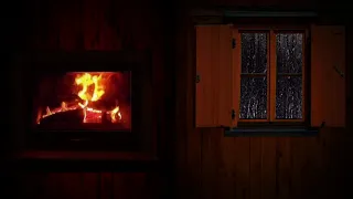 Relaxing Rain Sound for Sleep and Fireplace, Relax & Sleep Burning Fireplace & Crackling Fire Sounds