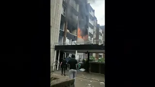Shoreditch tower block fire after suspected gas explosion in London (UK) - 5th August 2022