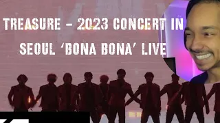 American Reacts to TREASURE - 2023 CONCERT [REBOOT] IN SEOUL ‘BONA BONA’ LIVE PERFORMANCE