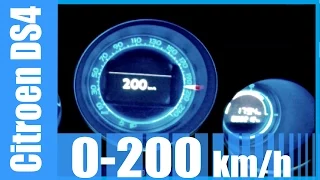 Citroën DS4 1.6 THP 0-200 km/h GOOD! Acceleration Beschleunigung Test
