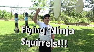 Squirrel Ninja Rope Course!  Bird Feeders SAFE at last!!