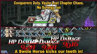 DFFOO Global: Conquerers Duty, Vayne Lost Chapter Chaos no synergy. A swole horse kicks our teeth in