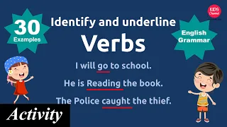 English grammar verb sentence | Identify and underline the Verbs | Grammar Activity | Kids Channel