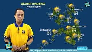 Public Weather Forecast Issued at 4:00 PM | November 3, 2022