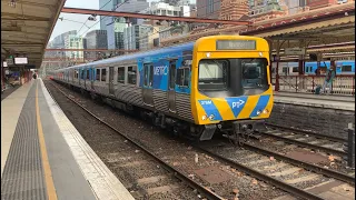 Metro Comeng Arriving at Flinders Street Station from Melbourne Yard (Not in Service)