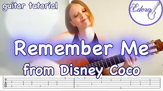 REMEMBER ME Fingerstyle Guitar Tutorial with Tabs on the Screen - Disney Coco