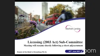 Licensing Sub Committee, Tuesday 22nd June 2021