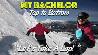 Sunny summit  day at Mt. Bachelor with Andrew Orlich, "Let's take a lap!"